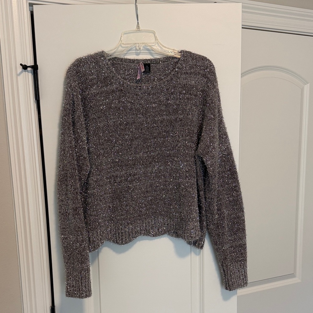 Love By Design Shimmering Gray Sweater